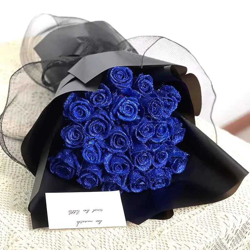 Glitter Artificial Rose Bouquet