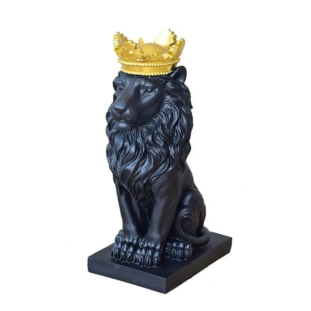 Abstract Crown Lion Sculpture